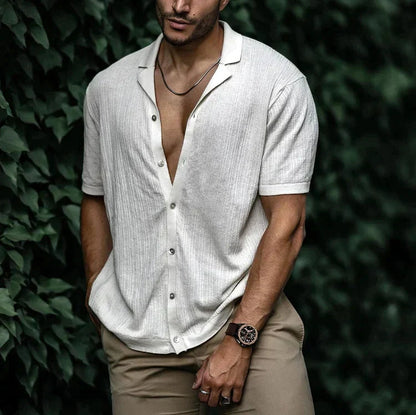 Carl - Chemise en coton tricotée simple pour homme