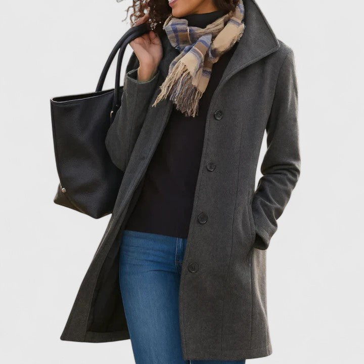 Women's Classic Button-Front Longline Coat