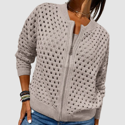 Women's Relaxed-Fit Crochet Knit Cardigan