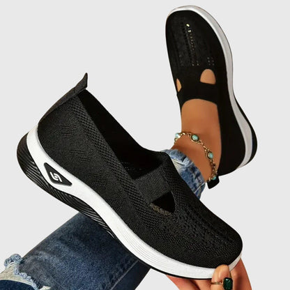 Women's Orthopaedic Slip-On Walking Shoes with Hook-and-Loop Strap