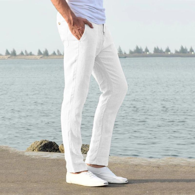 Bryan - Pantalon ample décontracté avec taille élastique 100% coton