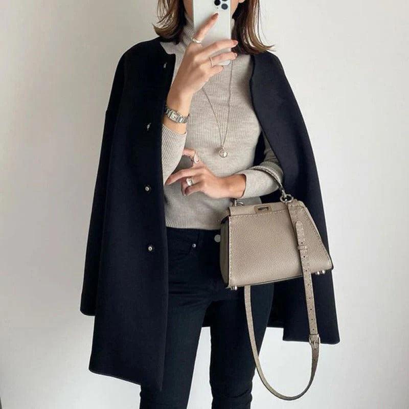 Women's Relaxed-Fit Short Coat with Pockets