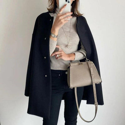 Women's Relaxed-Fit Short Coat with Pockets