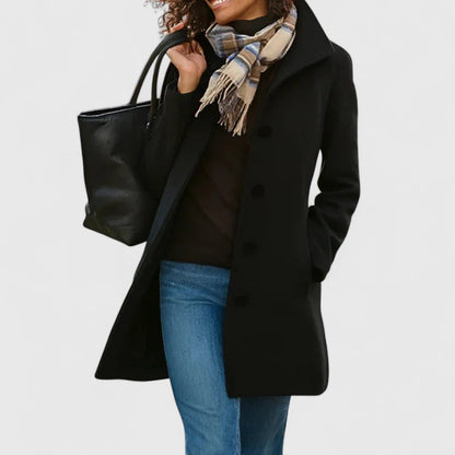 Women's Classic Button-Front Longline Coat