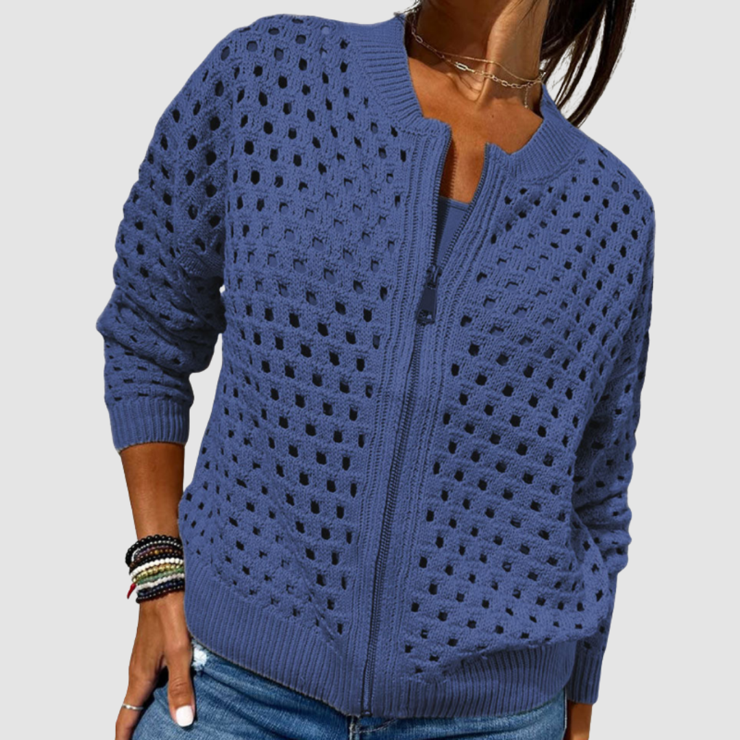Women's Relaxed-Fit Crochet Knit Cardigan