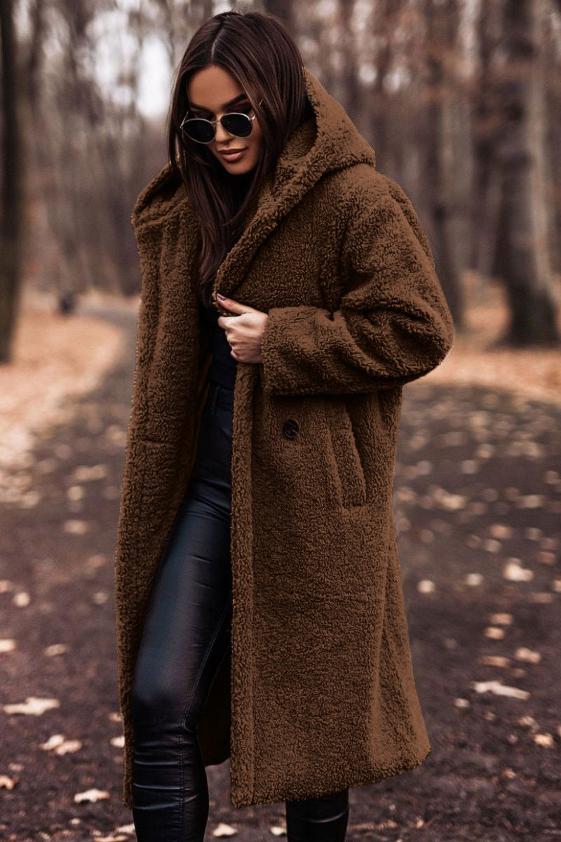 Women's Hooded Knee-Length Tailored Winter Coat
