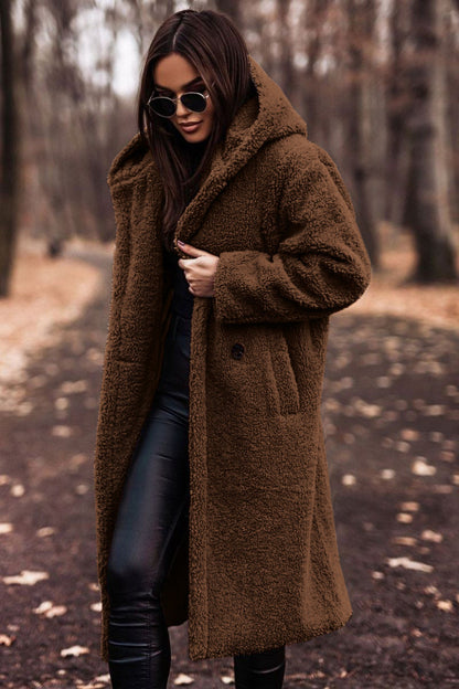 Women's Hooded Knee-Length Tailored Winter Coat