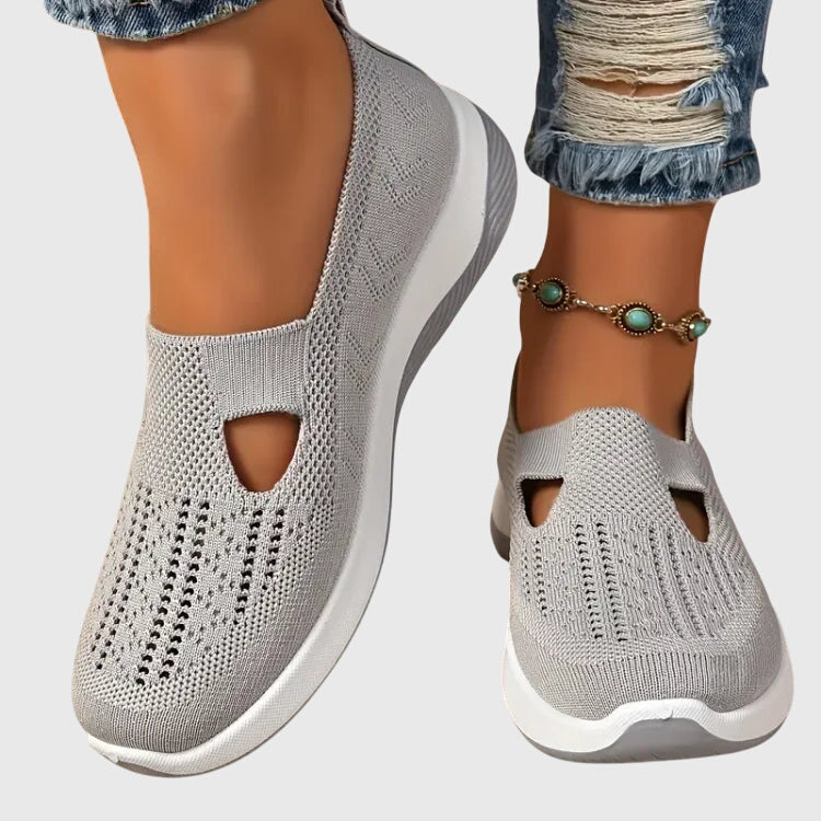 Women's Orthopaedic Slip-On Walking Shoes with Hook-and-Loop Strap