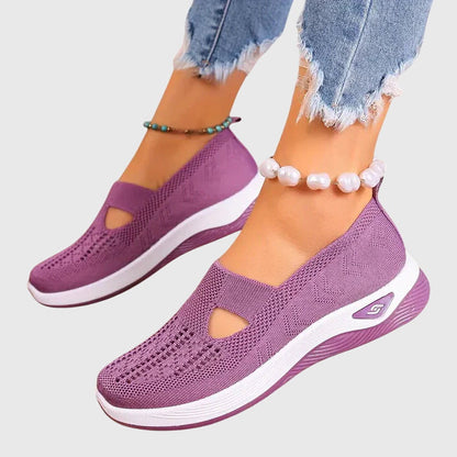 Women's Orthopaedic Slip-On Walking Shoes with Hook-and-Loop Strap