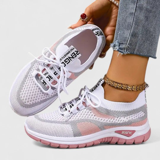 Women's Orthopaedic Lightweight Mesh Trainers with Shock-Absorbing Sole