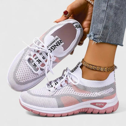 Women's Orthopaedic Lightweight Mesh Trainers with Shock-Absorbing Sole
