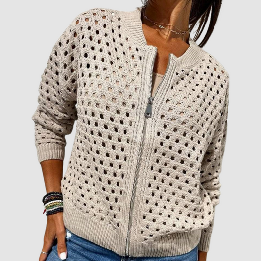 Women's Relaxed-Fit Crochet Knit Cardigan