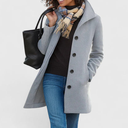 Women's Classic Button-Front Longline Coat