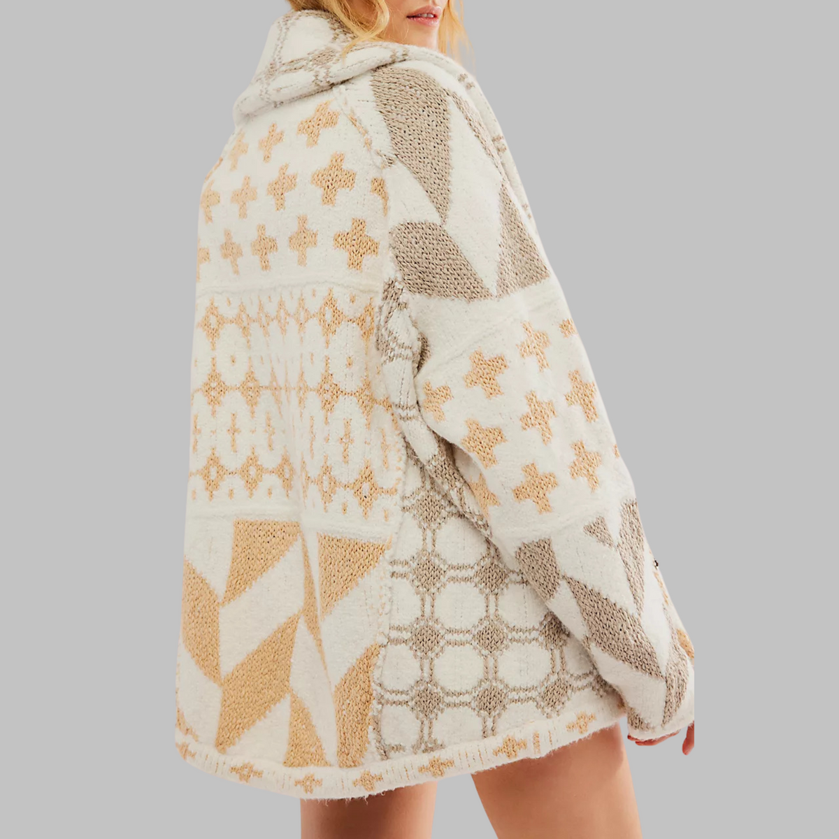 Women's Oversized Button-Front Cardigan