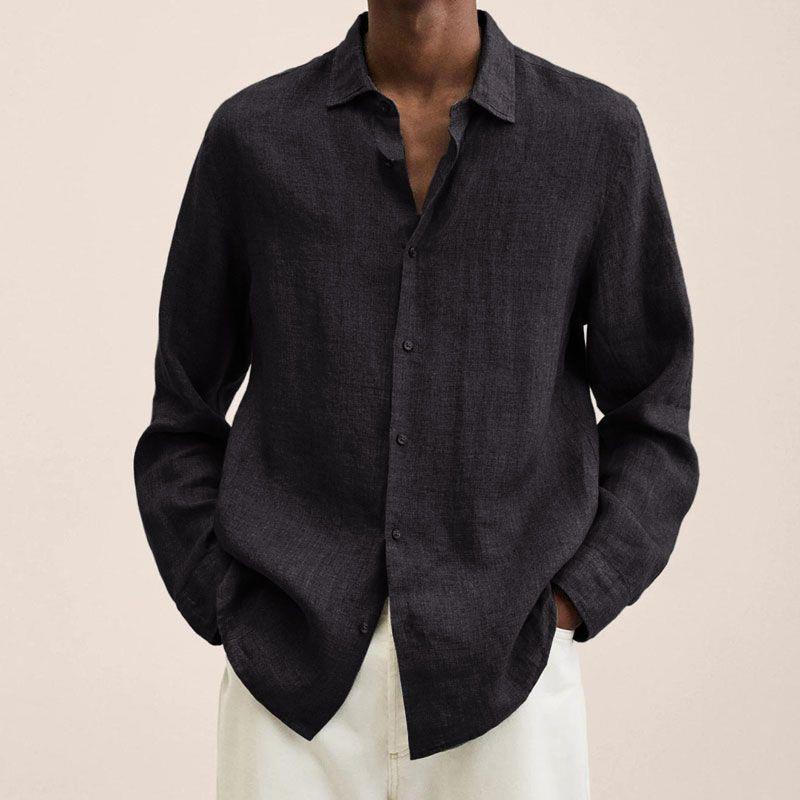 Calvin - Chemises en lin à manches longues pour hommes