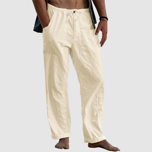 Pedro - Pantalon en lin décontracté pour hommes avec cordon de serrage
