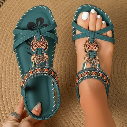 Women's Embellished Toe-Loop Ibiza Sandals