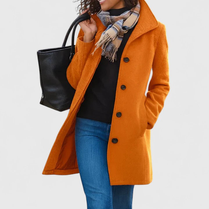 Women's Classic Button-Front Longline Coat