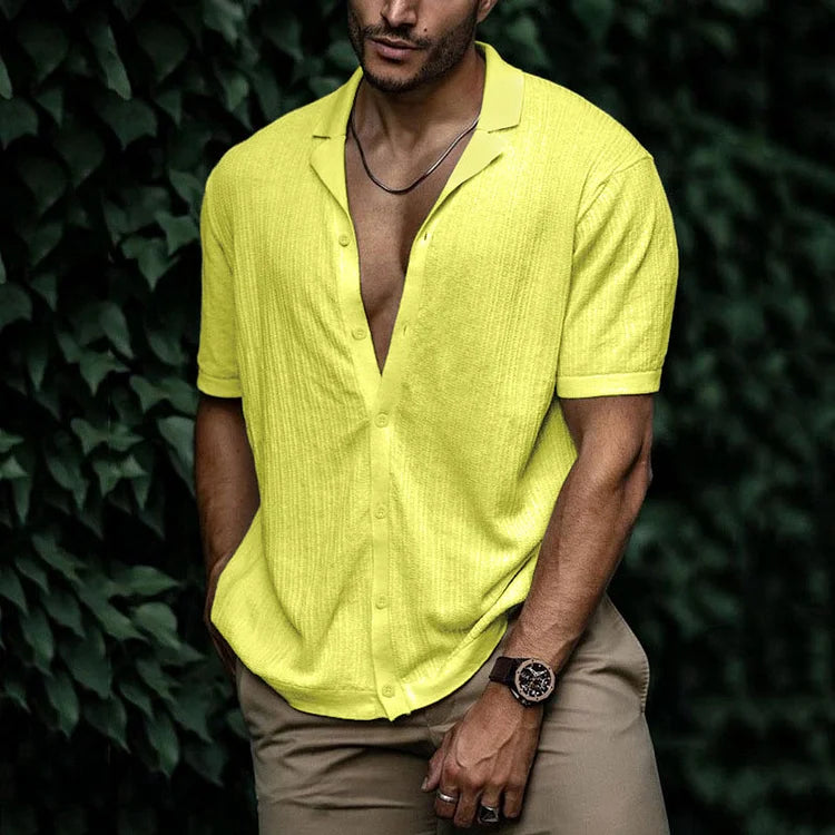 Carl - Chemise en coton tricotée simple pour homme