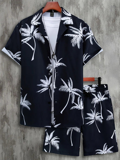 Henry - Chemise et pantalon à l'imprimé palmier tropical