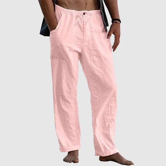 Casper - Pantalons de plage en lin pour hommes, coupe ample