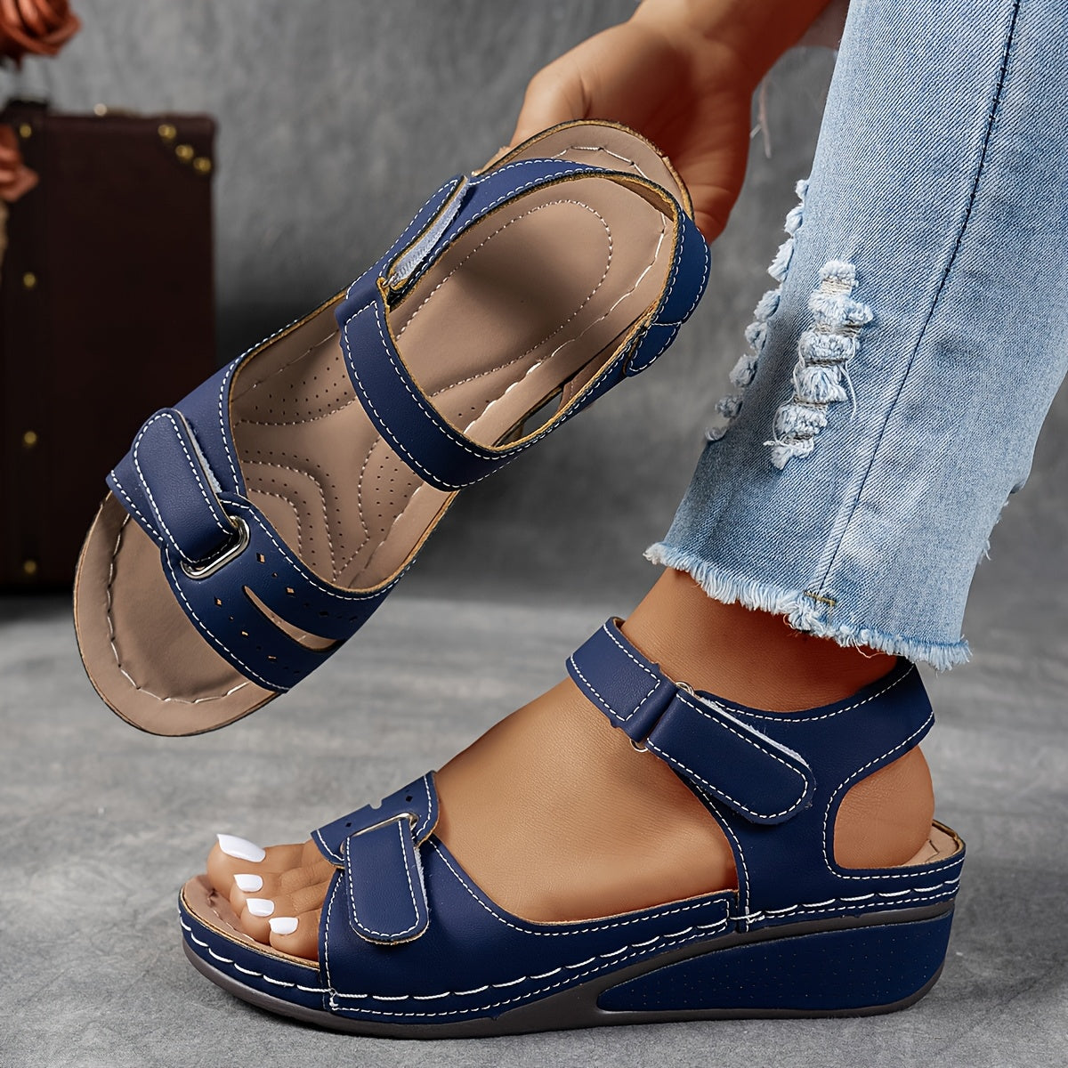 Women's Orthopaedic Adjustable-Strap Wedge Sandals