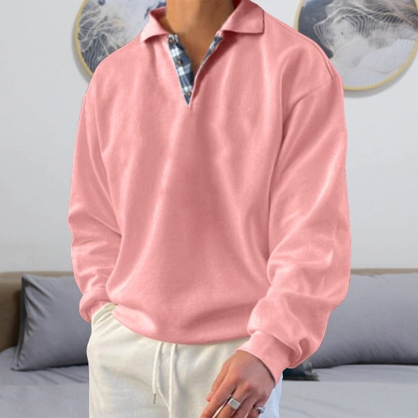 Bruno - Sweat à capuche manches longues et col en V pour homme