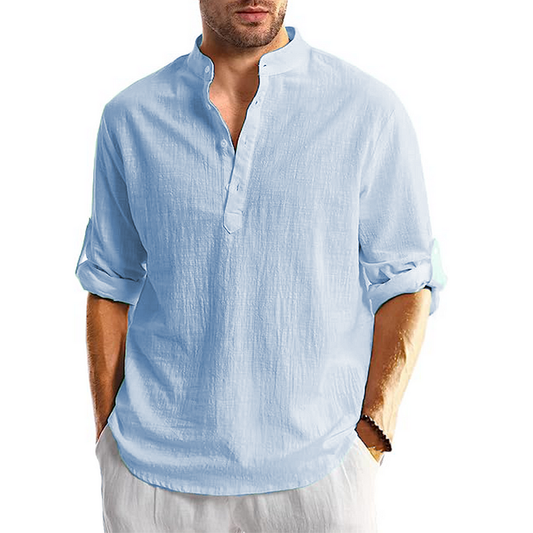 Bryson - Chemise décontractée à manches longues en lin pour homme