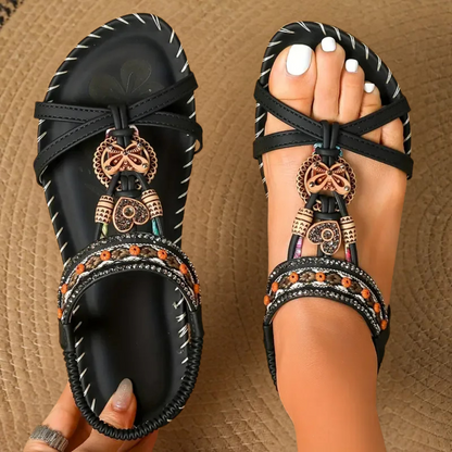 Women's Embellished Toe-Loop Ibiza Sandals
