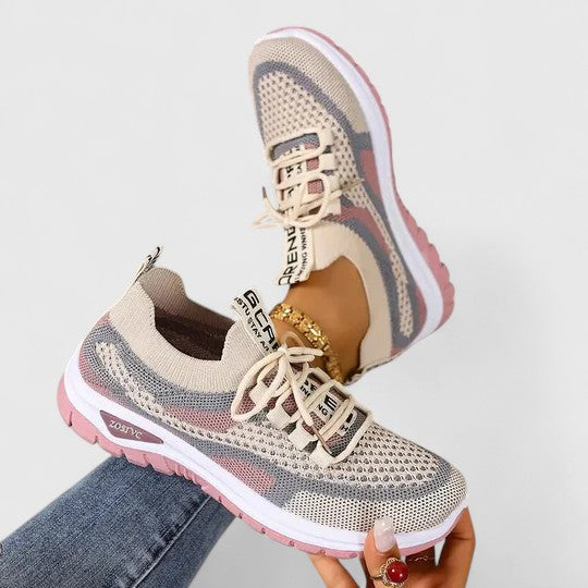 Women's Orthopaedic Lightweight Mesh Trainers with Shock-Absorbing Sole