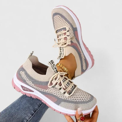 Women's Orthopaedic Lightweight Mesh Trainers with Shock-Absorbing Sole