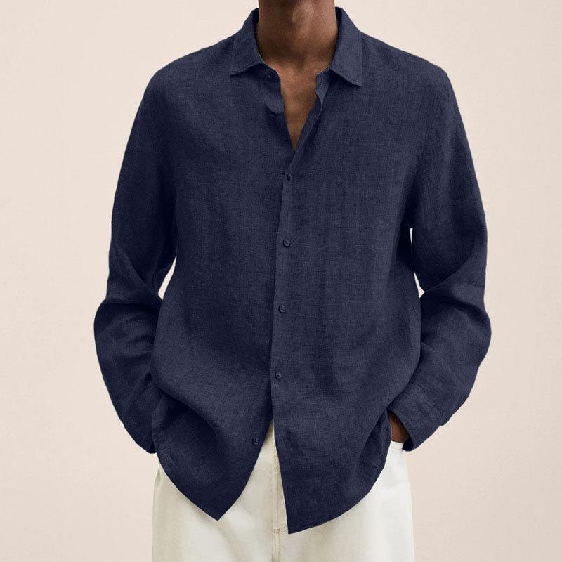 Calvin - Chemises en lin à manches longues pour hommes