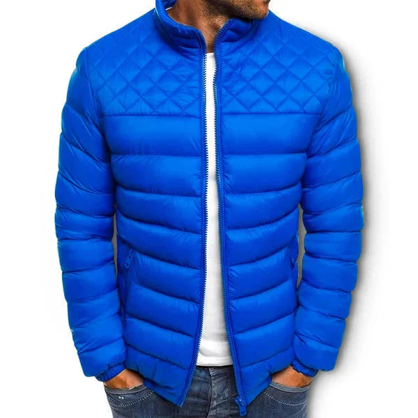Veste légère en duvet avec épaules à carreaux