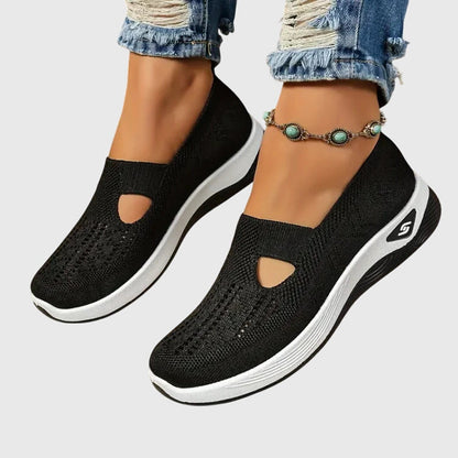 Women's Orthopaedic Slip-On Walking Shoes with Hook-and-Loop Strap