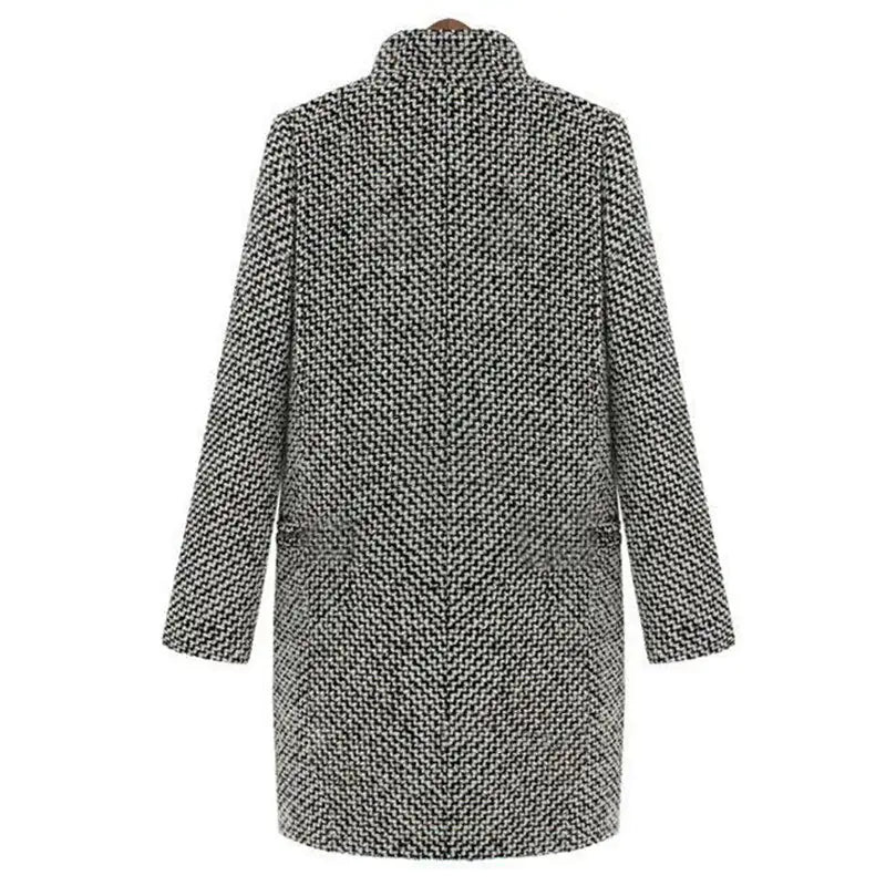 Women's Vintage Houndstooth Pattern Coat