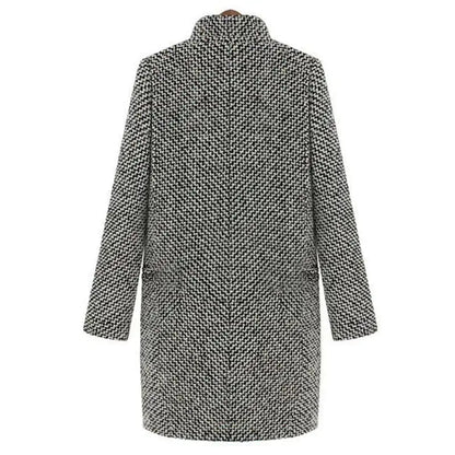 Women's Vintage Houndstooth Pattern Coat
