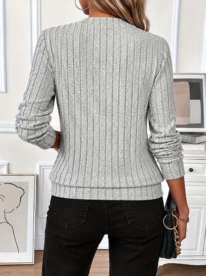 Women's Relaxed Ribbed Half-Zip Top