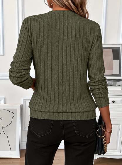 Women's Relaxed Ribbed Half-Zip Top