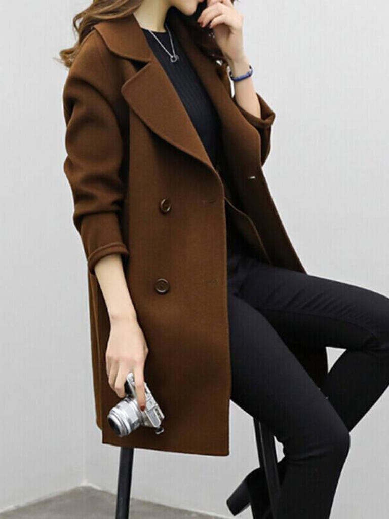 Women's Double-Breasted Longline Coat