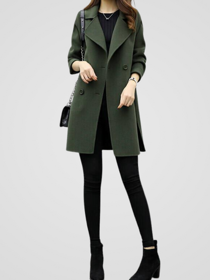 Women's Double-Breasted Longline Coat