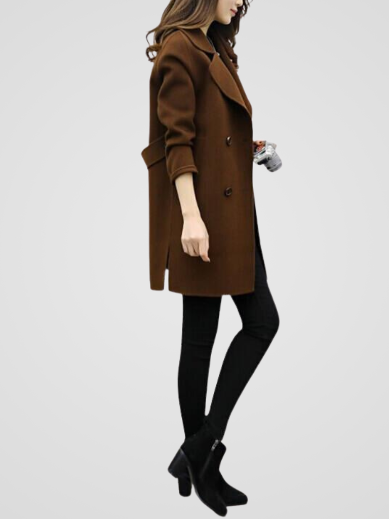 Women's Double-Breasted Longline Coat