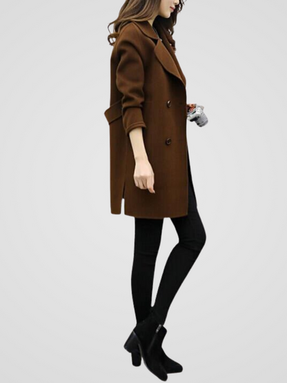 Women's Double-Breasted Longline Coat