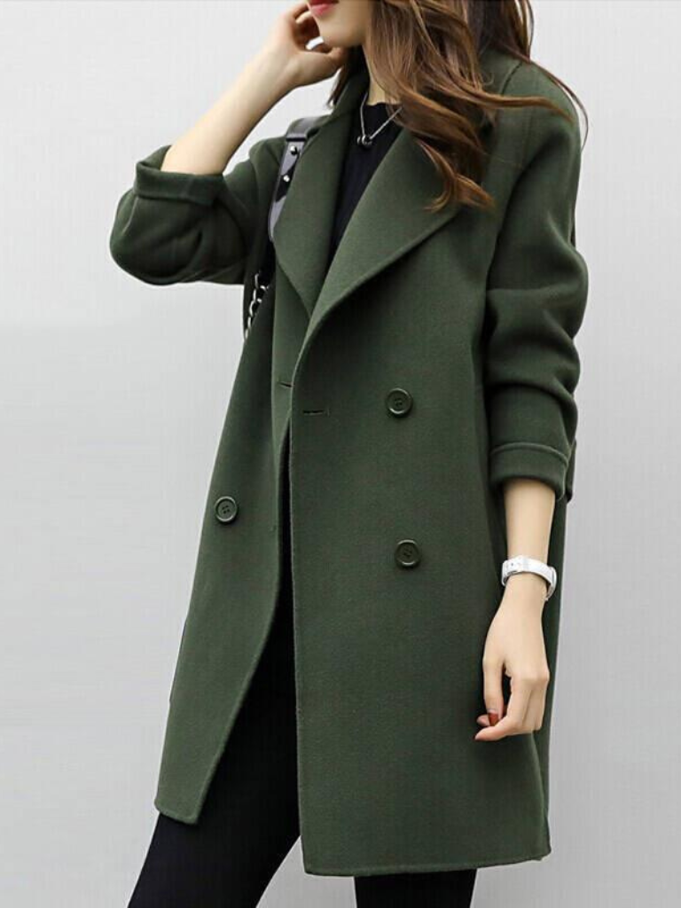 Women's Double-Breasted Longline Coat