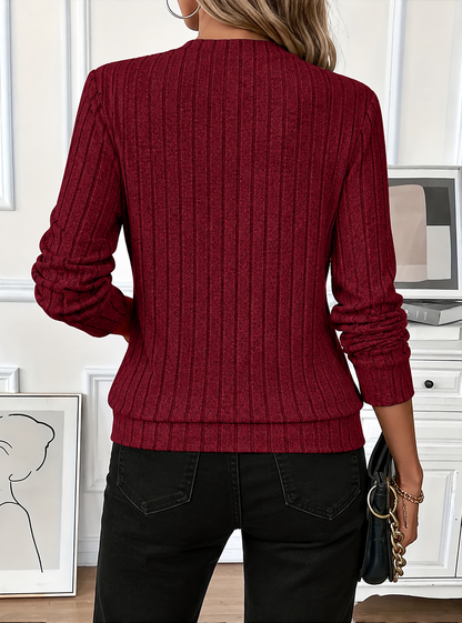 Women's Relaxed Ribbed Half-Zip Top