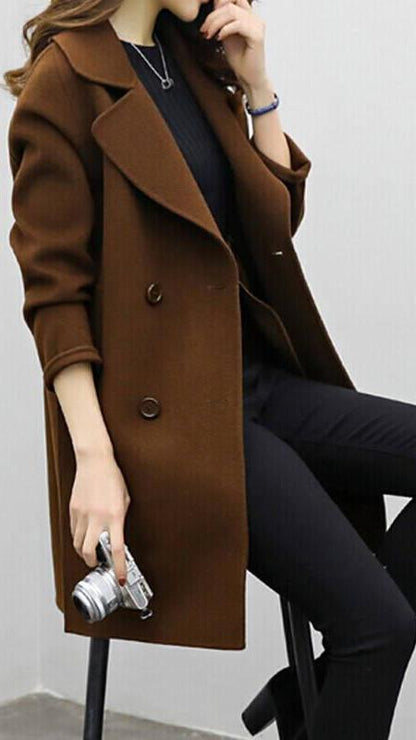 Women's Classic Mid-Length Trench Coat