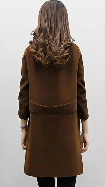 Women's Classic Mid-Length Trench Coat