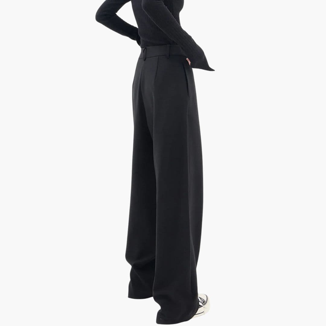 Women's Wide-Leg Trousers with Asymmetric Wrap Waist