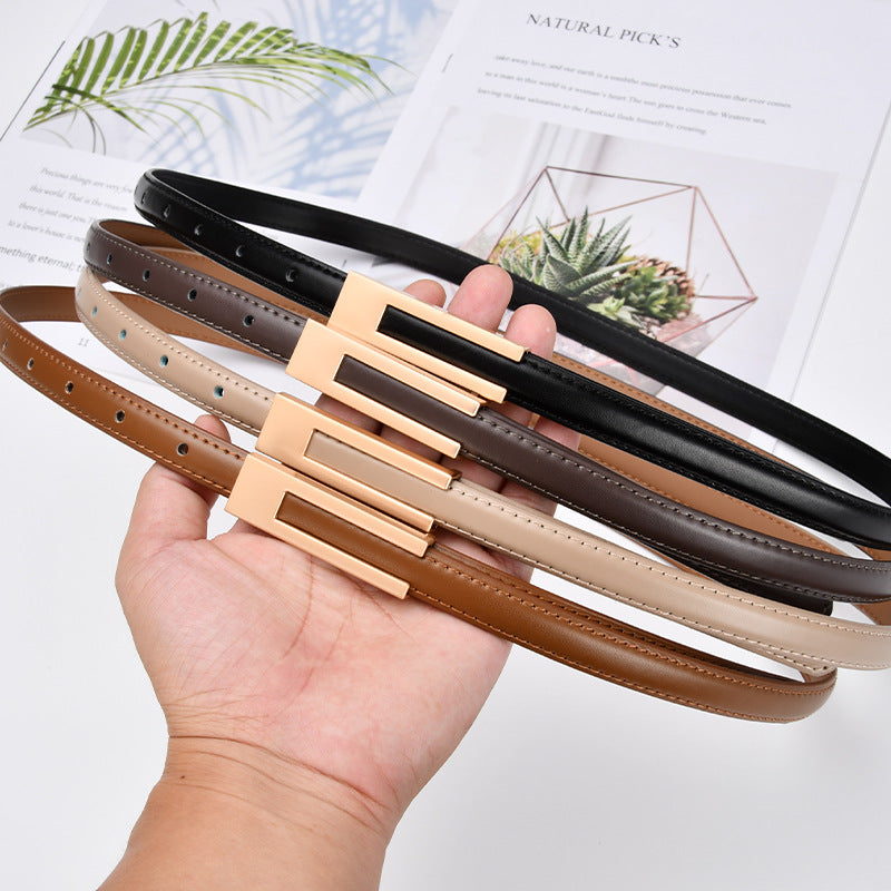 Iris Slim Leather Belt