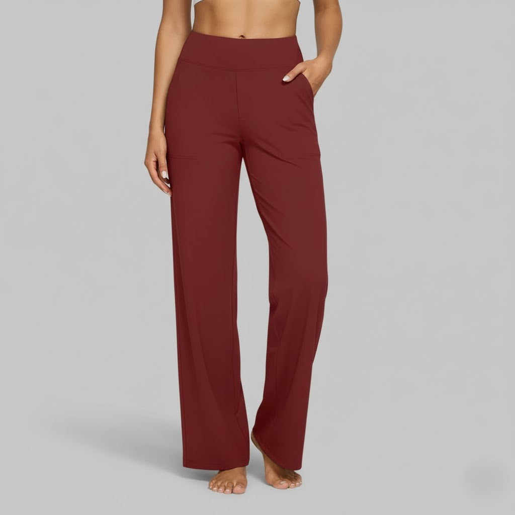 Women's High-Waisted Wide-Leg Yoga Trousers