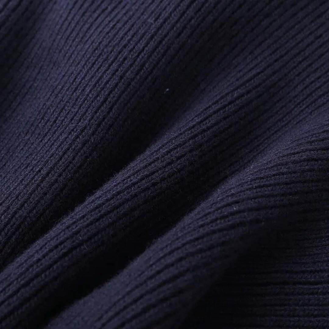Women's Collared Contrast Knit Button Cardigan